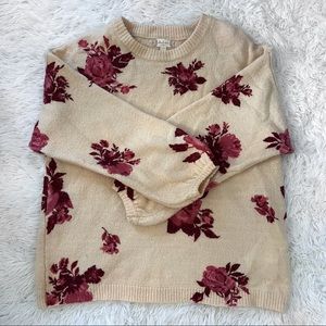 Altar’d State Beige Floral Sweater